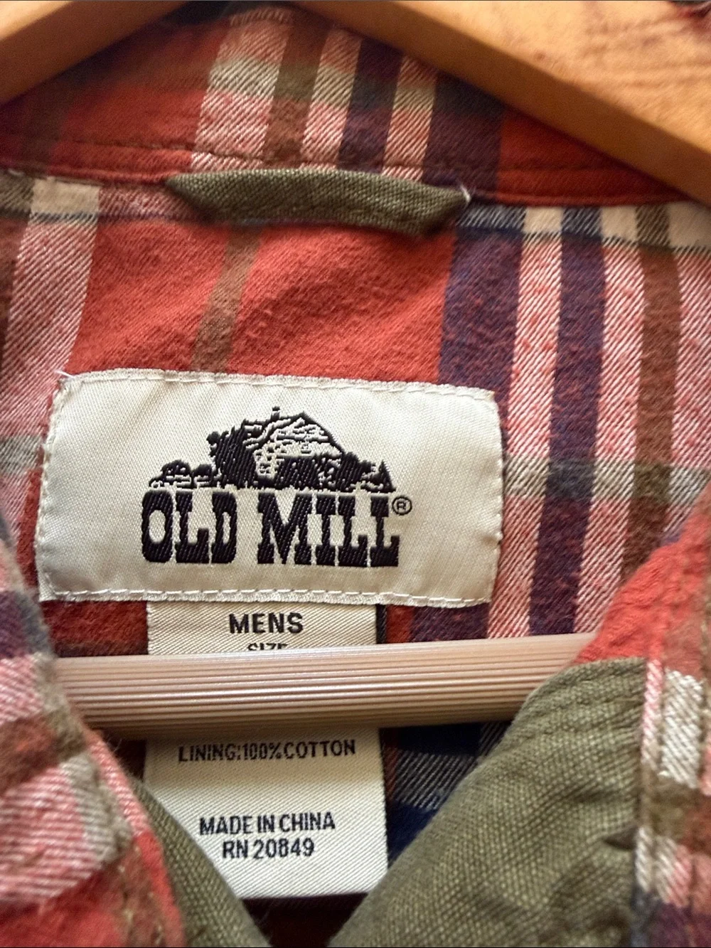Old Mill Olive Green Flannel Lined Shirt Jacket Shacket Large